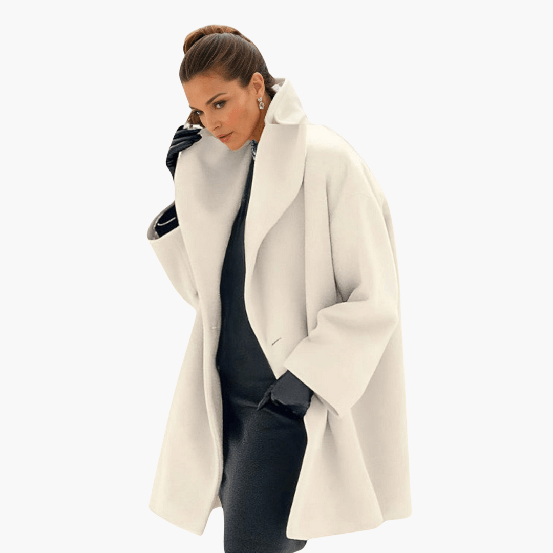Women's red jacket wide collar long sleeves front zip pockets stylish everyday outerwear
