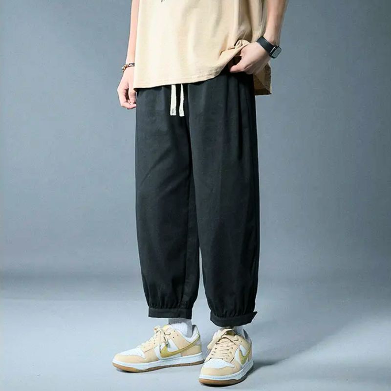 Rylor relaxed-fit cotton lounge pants with adjustable drawstring waist, unisex breathable casual style