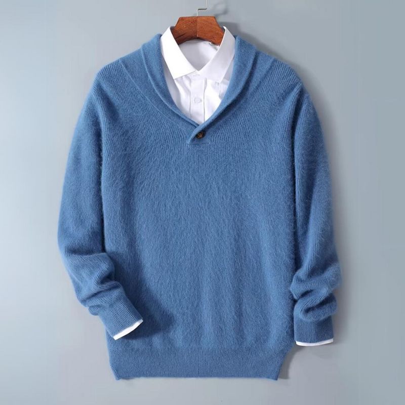 Women's mink cashmere crew neck sweater lightweight cozy knit in neutral tone premium warmth