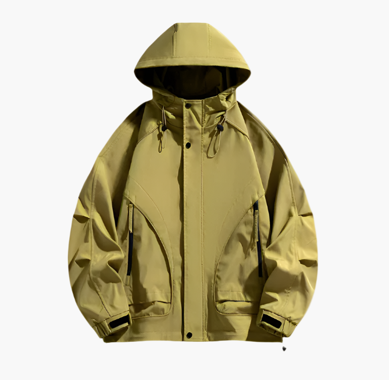 Men's lightweight windproof jacket in sporty silhouette, water-repellent shell for outdoor and urban wear