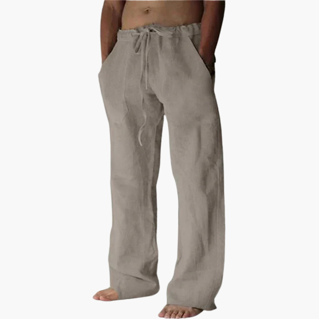 Men's lightweight relaxed fit casual pants, breathable fabric, loose cut for unrestricted everyday comfort