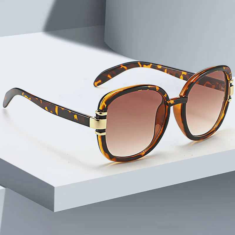 Celestique square gradient sunglasses dual-tone acetate frame polished gold hinges UV400 glam fashion