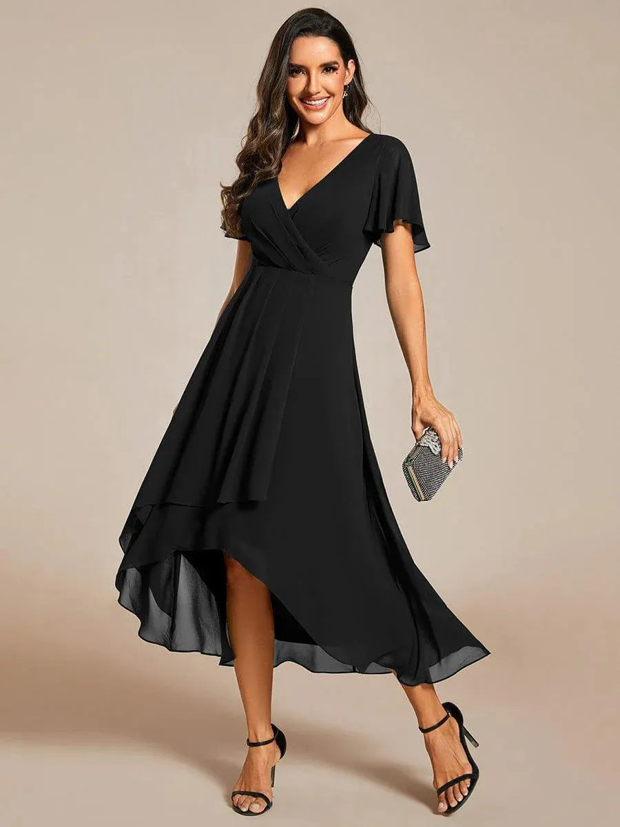 Morgan silk chiffon A-line dress high-waist silhouette for weddings elegant lightweight drape