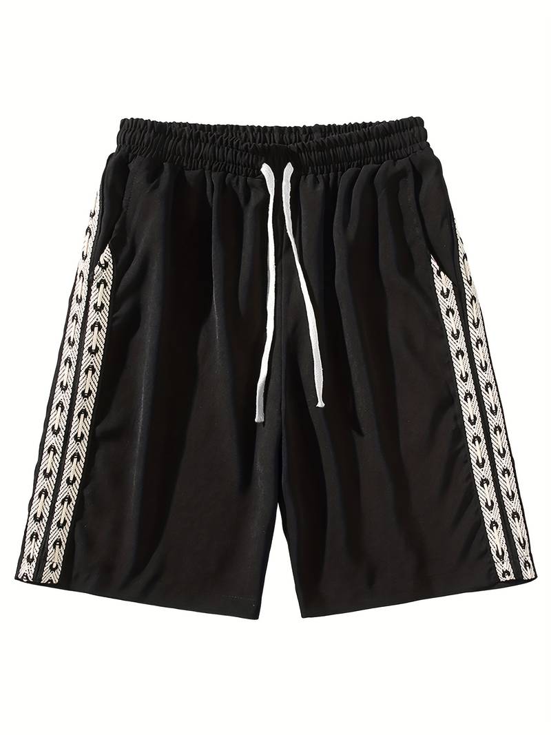 Men's casual drawstring shorts relaxed fit adjustable waistband everyday leisurewear comfortable silhouette