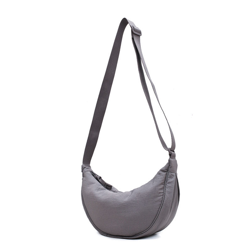 Nevaeh crescent crossbody bag women lightweight casual zip-top adjustable strap everyday shoulder bag