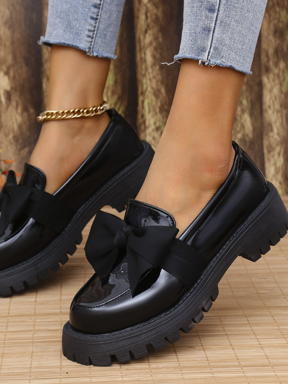 Women's Rachel elegant bow moccasins round toe loafers in neutral tone all-day comfort office style