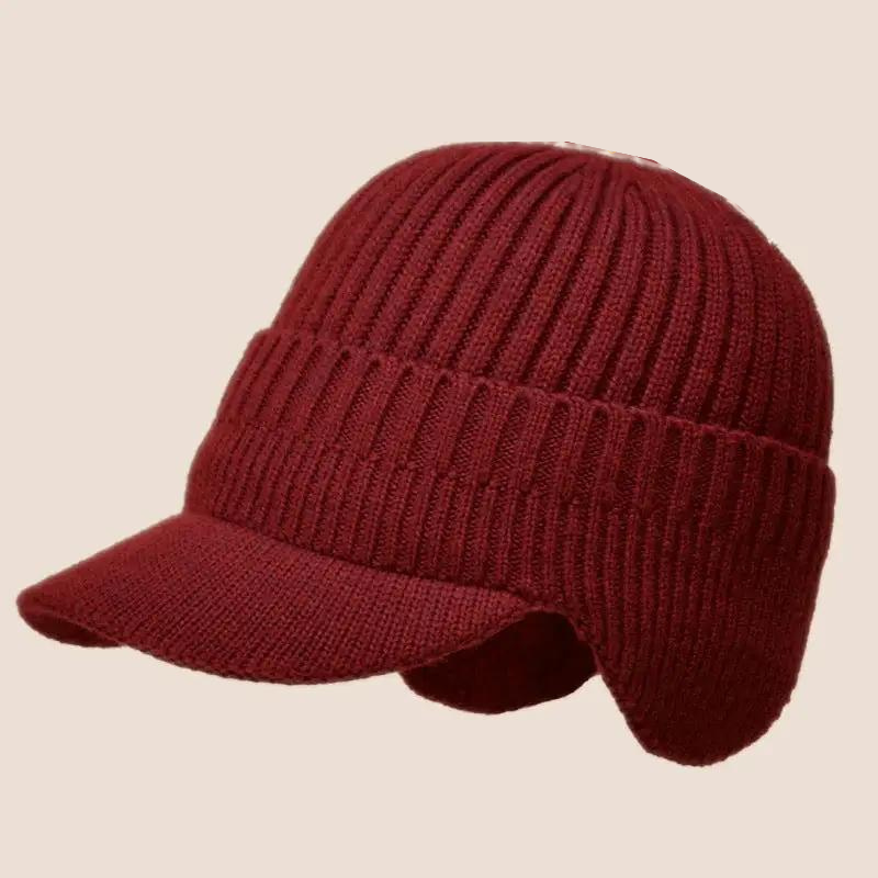 Leonard unisex winter beanie in thick ribbed knit, warm elegant slouchy style for cold weather