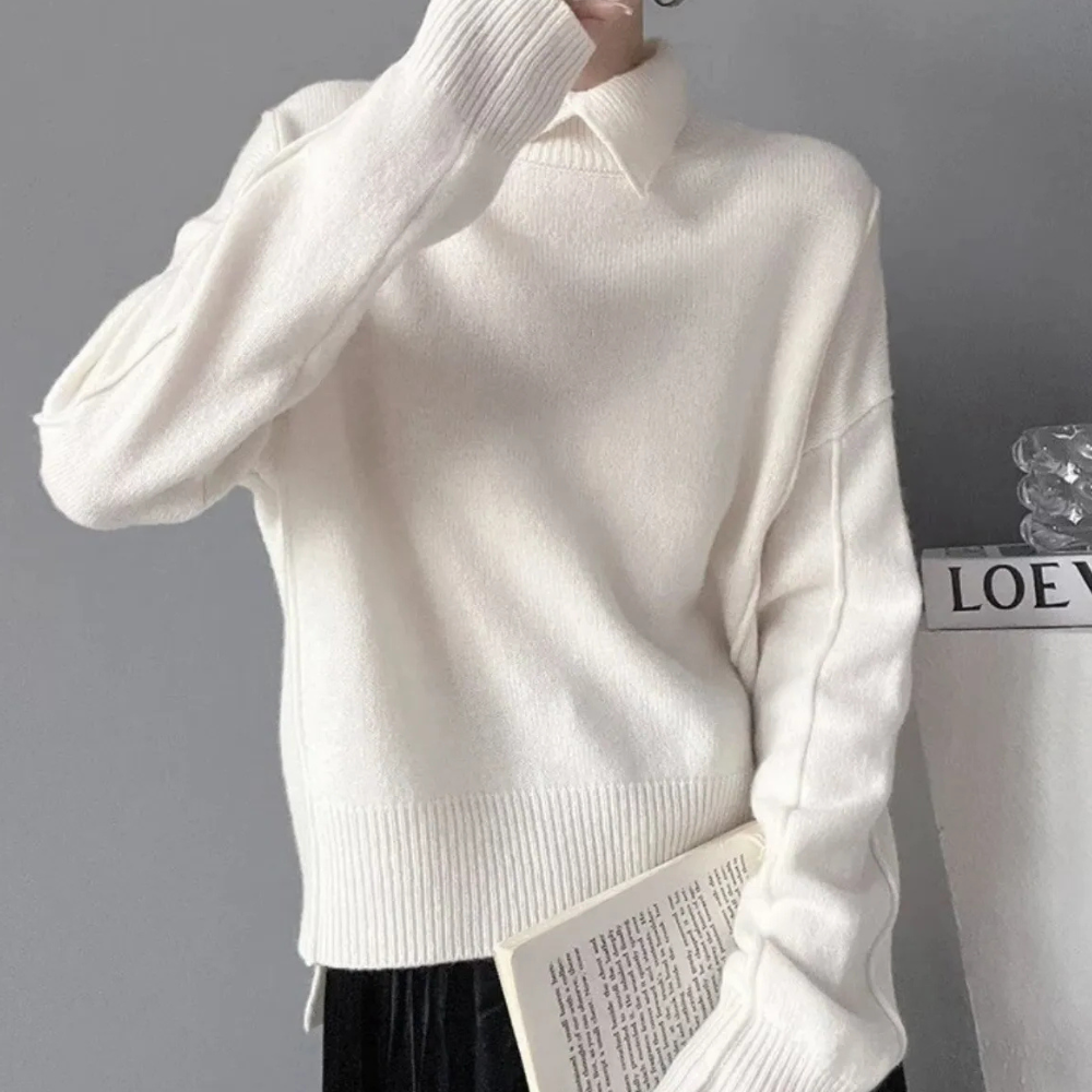 Women's beige lightweight crochet sweater elegant knit top with intricate open-weave pattern