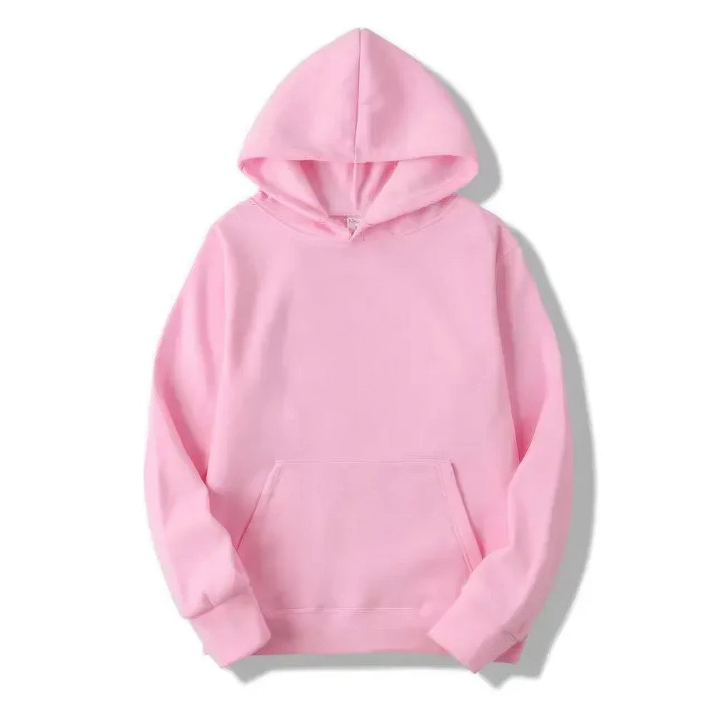Ezra unisex basic hoodie in neutral tones, relaxed casual fit with drawstring hood