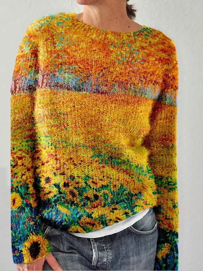 Women's cashmere wool sweater colorful diamond pattern cozy loose fit soft stylish Maya