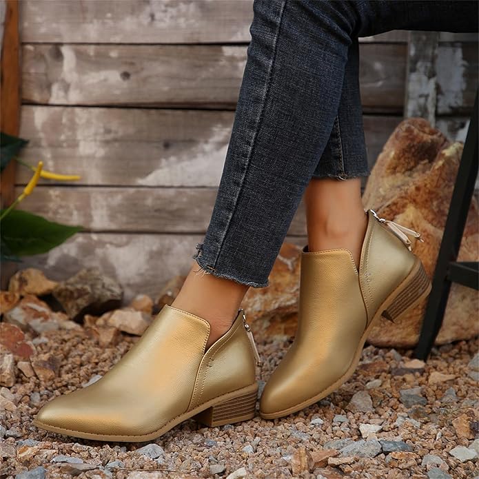 Women's black cushioned ankle boots with clean silhouette and all-day lightweight supportive comfort