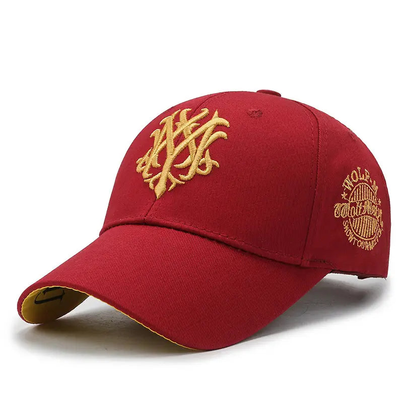 Wolfwright black structured baseball cap premium cotton embroidered wolf monogram streetwear style