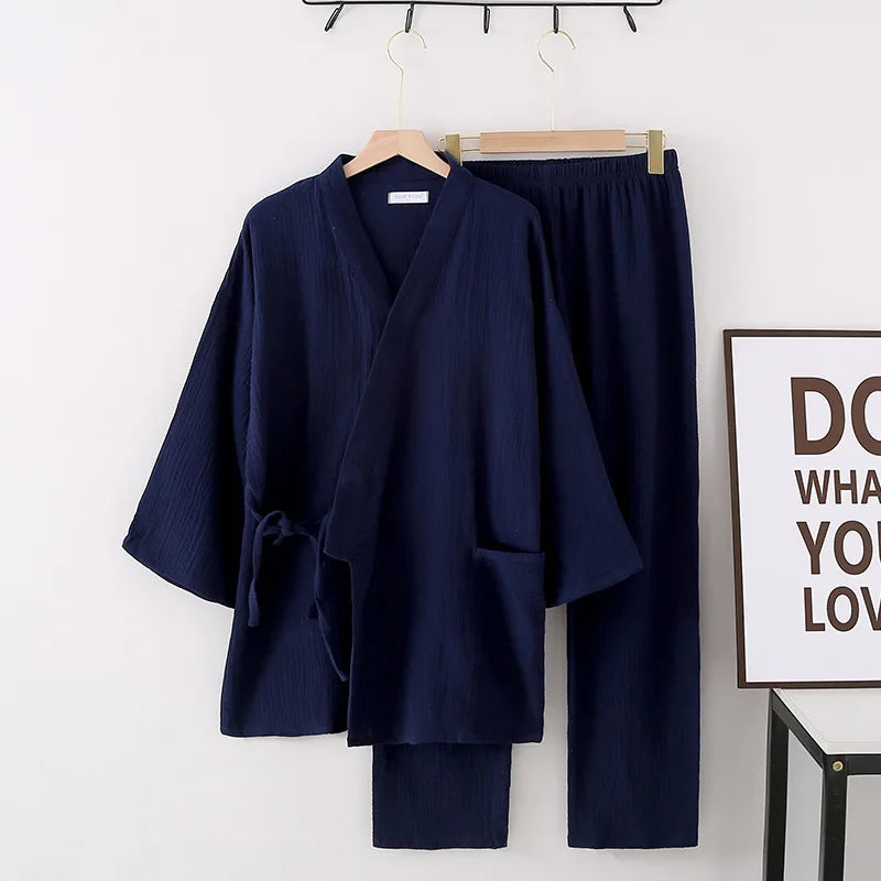 Women's Japanese pajama set soft lightweight fabric relaxed elegant silhouette breathable comfort