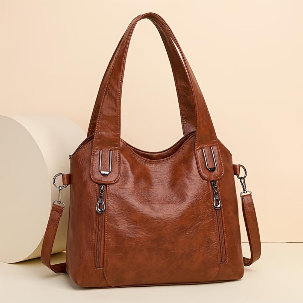 Wendy structured vegan leather tote bag dual handles adjustable strap all-season women's handbag