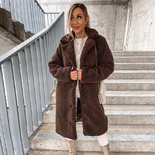 Women's cream teddy jacket ultra-soft plush cozy fit with luxurious skin-friendly fabric