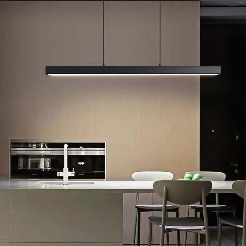 Industrial LED pendant lamp sleek metal frame acrylic diffuser modern interior dining kitchen lighting