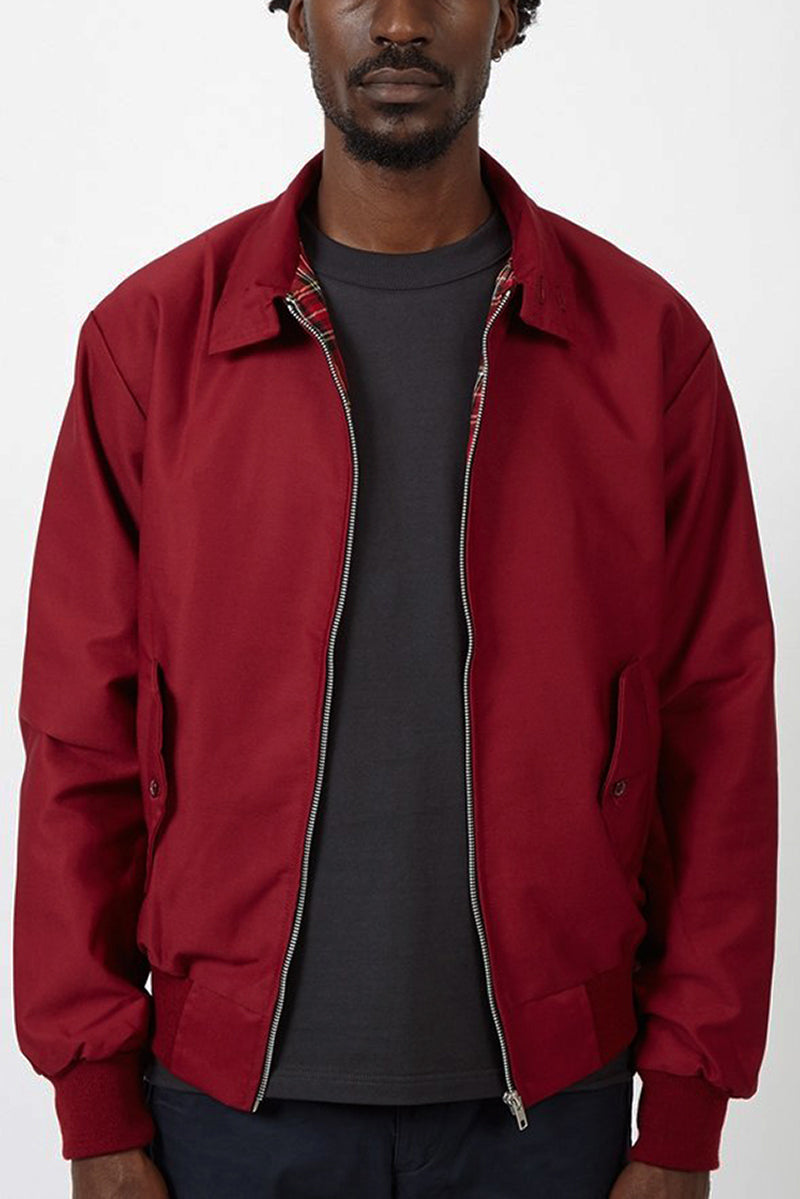 Men's short zip-up jacket lightweight casual urban style with classic collar and clean silhouette