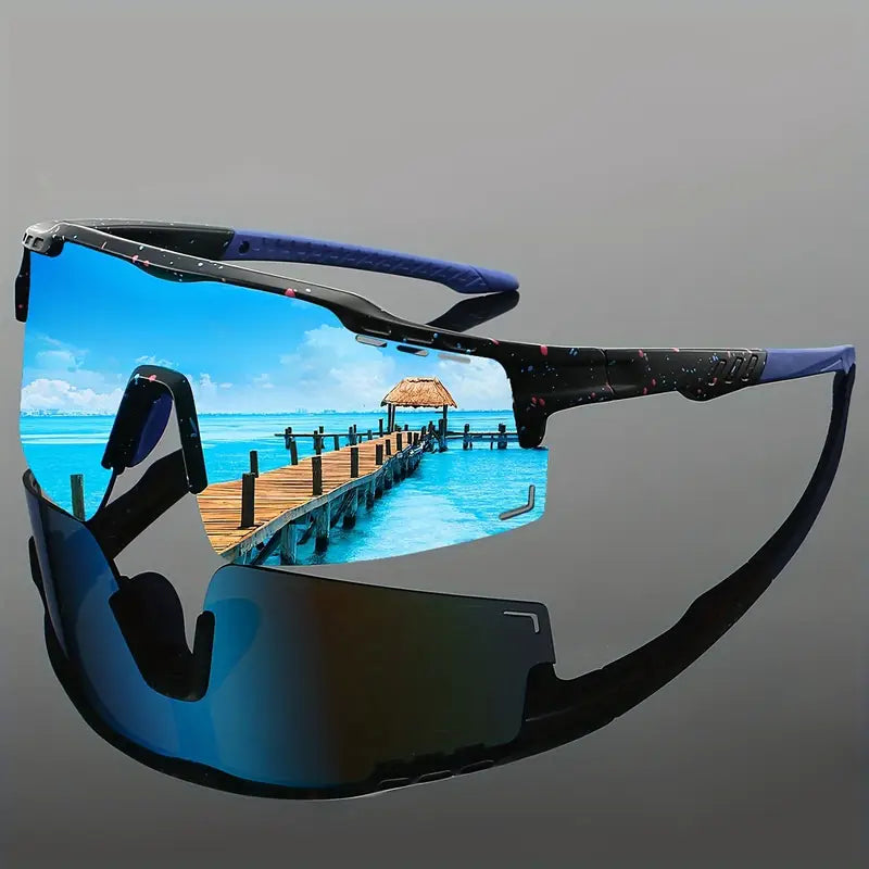 Cypher polarized semi-rimless performance sunglasses for athletes with UV protection and slip-resistant fit