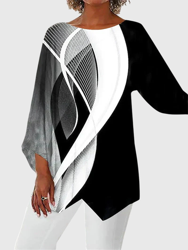 Women's ivory flowing blouse with subtle sparkle accents and relaxed silhouette for everyday modern style