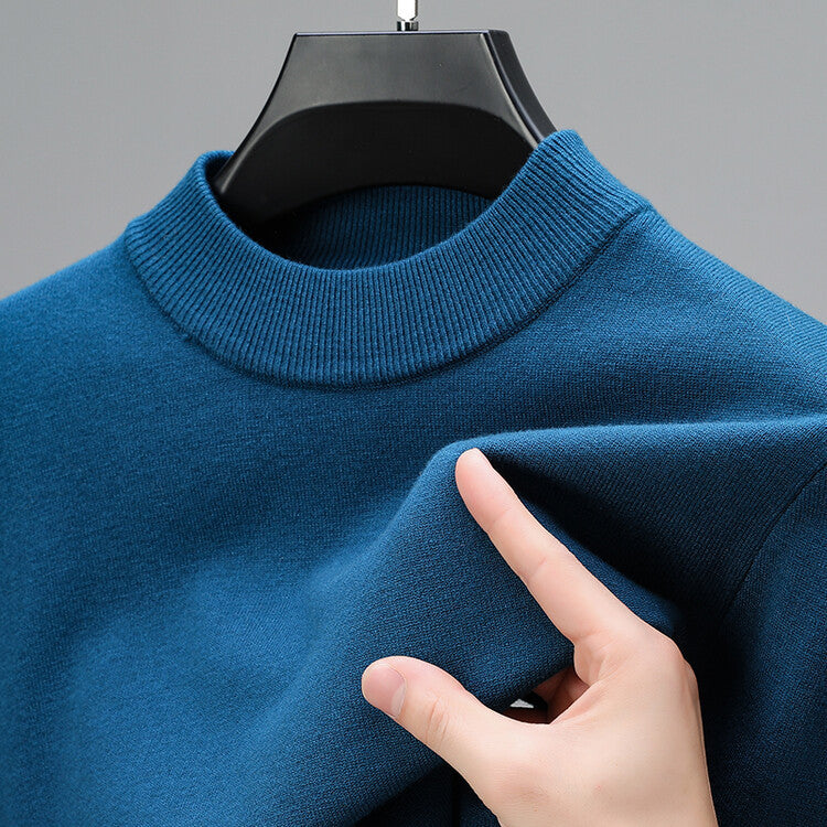 Men's heathered gray hemmed sweatshirt, elegant slim fit with premium soft fabric for everyday luxury