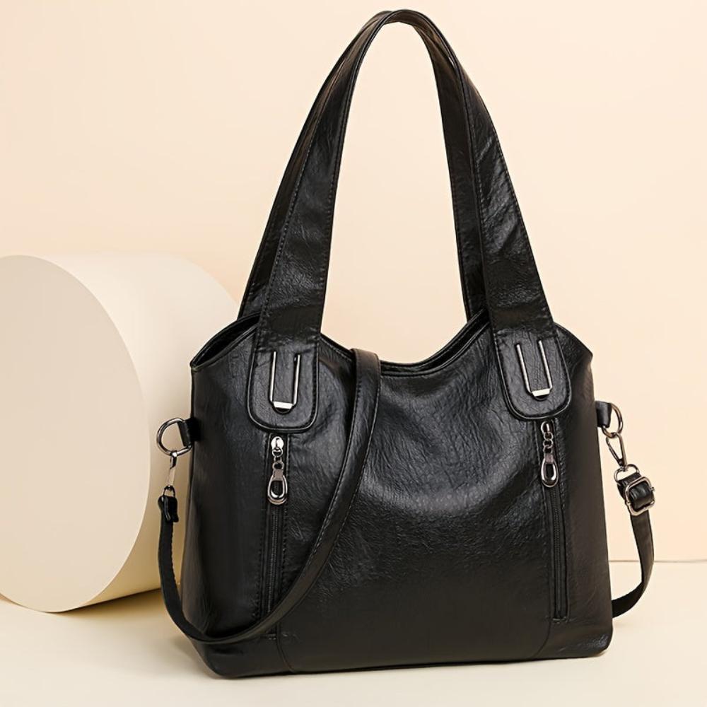 Wendy structured vegan leather tote bag dual handles adjustable strap all-season women's handbag