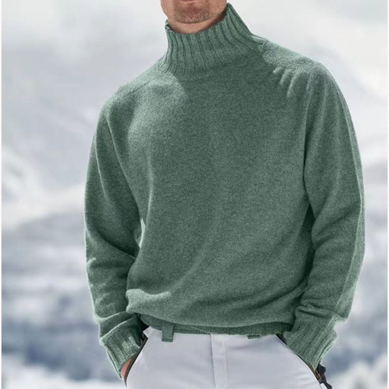 Men's luxury pullover sweater neutral tone classic crewneck soft fabric everyday versatile wear