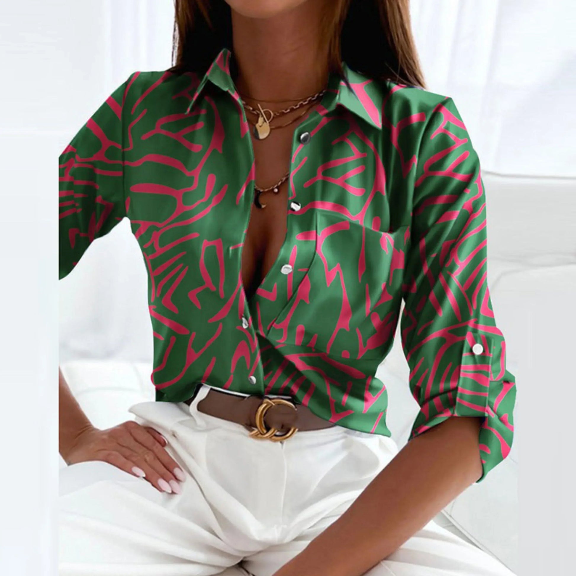 Women's classic collar blouse breathable versatile everyday top with flattering silhouette