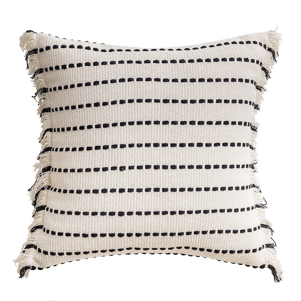 Boho woven cotton cushion cover eclectic colorful texture 18x18 living room decor accent