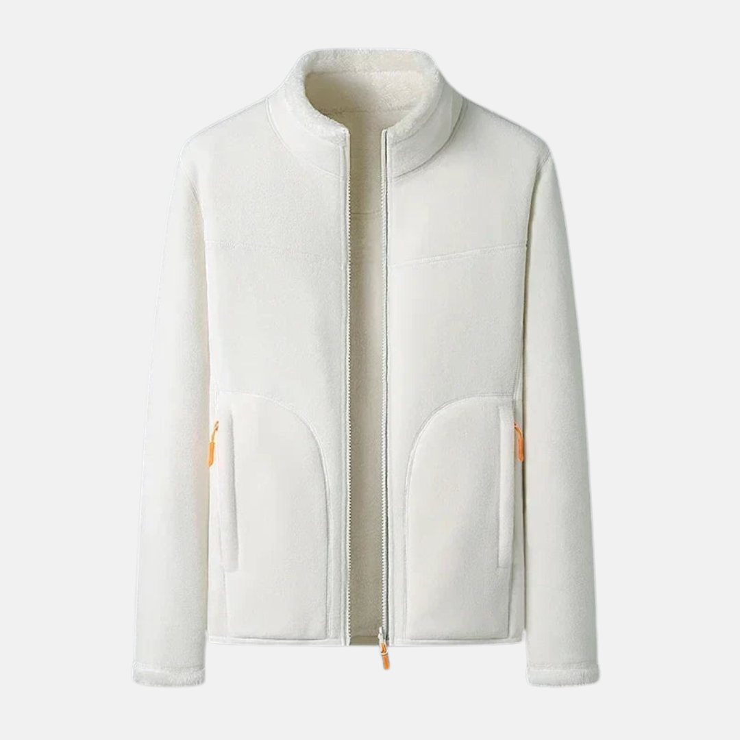 Women's regular fit fleece lined zip jacket cozy warmth everyday wear full zip closure