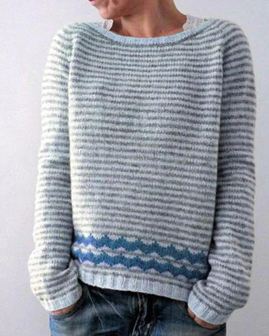 Xanthe retro women's vintage knit sweater soft comfortable fit classic nostalgic pattern