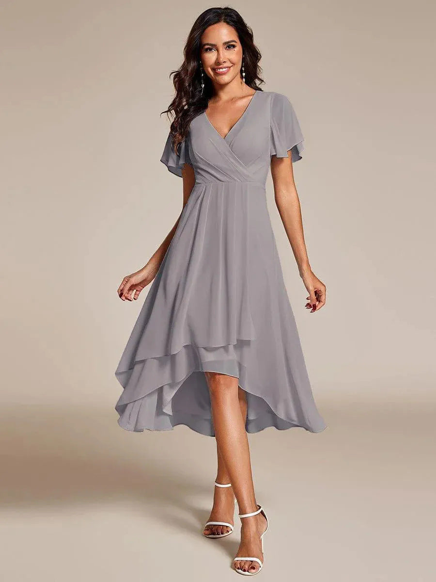 Morgan silk chiffon A-line dress high-waist silhouette for weddings and evening events