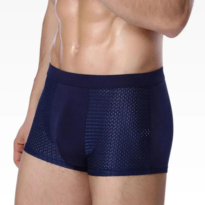 Men's bamboo boxer shorts set, breathable ultra-soft fabric, trendy colors, relaxed comfortable fit