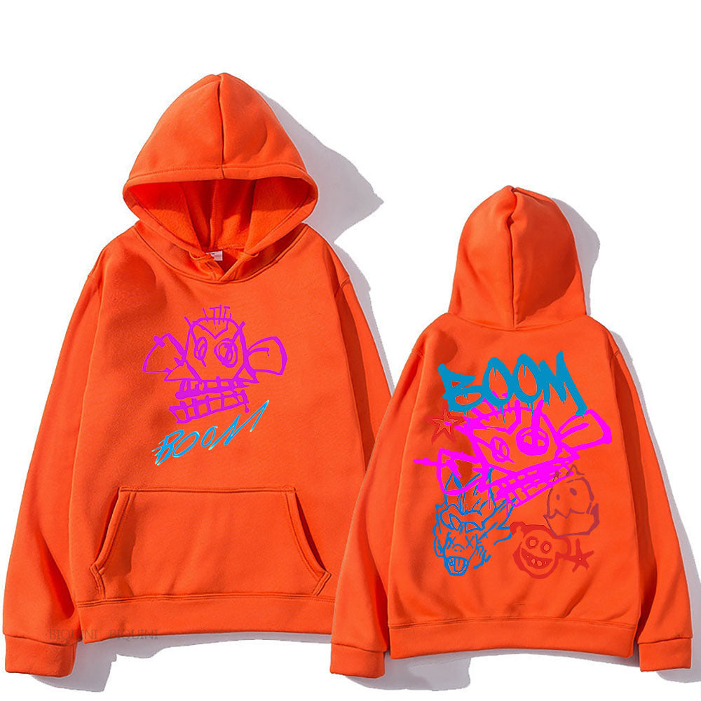 Arcane Jinx cartoon graphic hoodie long sleeve blue polyester soft vibrant fan print design