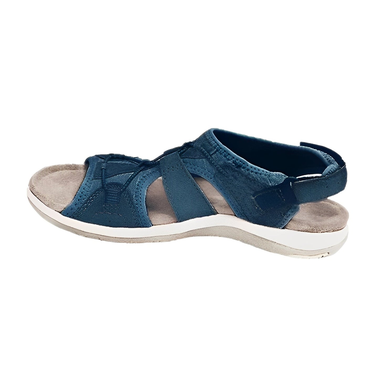 Women's orthopedic sport sandals in neutral tones with breathable mesh upper and adjustable elastic fit