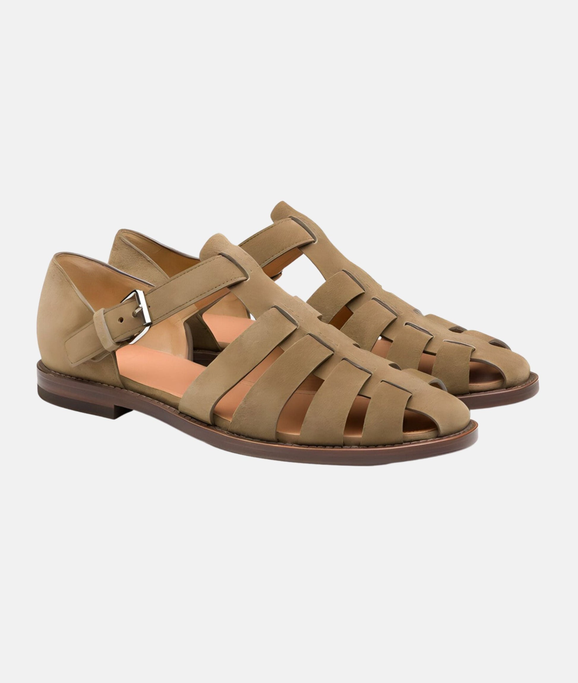 Women's elegant strappy sandals in neutral tones, fashionable design with all-day comfort and sustainable materials