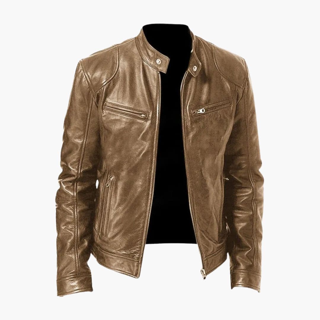 Men's everyday jacket lined interior adjustable cuffs front zip standard fit versatile outerwear
