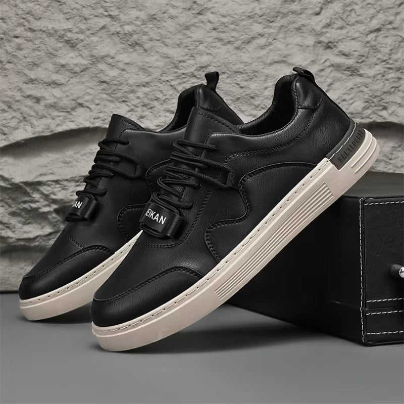 Tundra all-terrain sneaker in white vegan leather with minimalist silhouette and slip-resistant sole