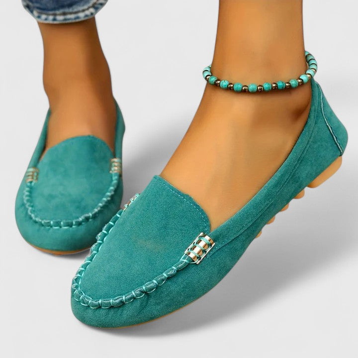 Ruby | Women's Suede Slip-On Loafers Flat Moccasin Shoes
