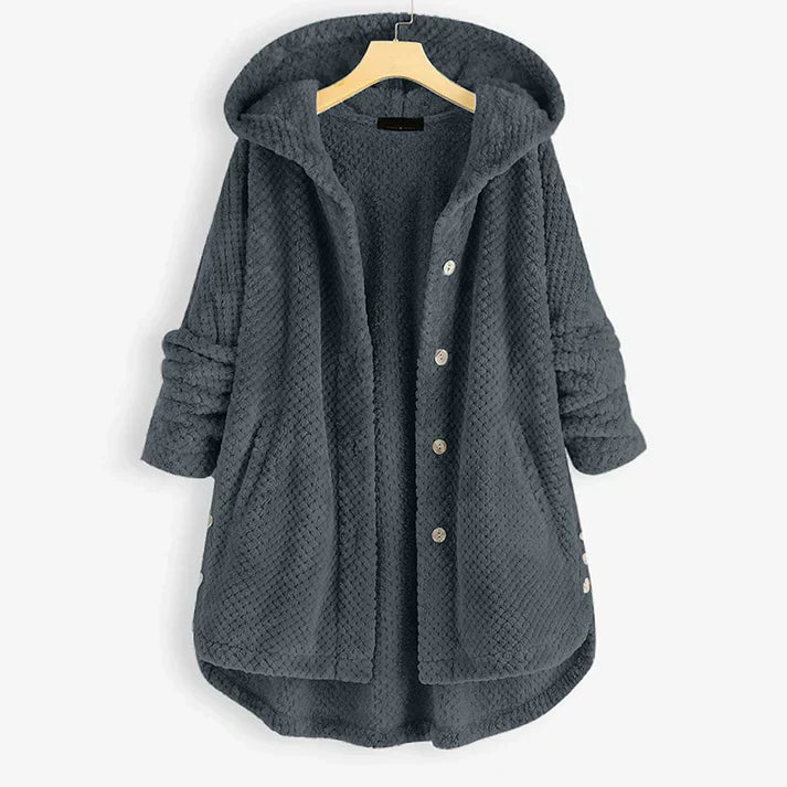 Women's soft fleece winter jacket cozy warm stylish everyday comfort durable cold weather outerwear