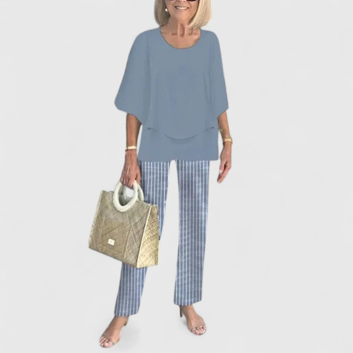Fern | Women's Casual Floral Print Top and Wide-Leg Pants Set