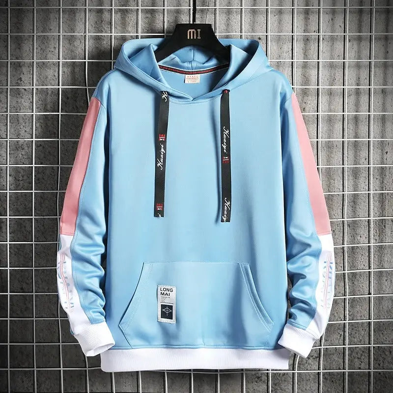 Apollo unisex relaxed fit hoodie in bold color accents with adjustable drawstring hood and kangaroo pocket