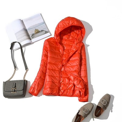 Women's short quilted winter jacket zip-front warm casual coat lightweight city-ready silhouette