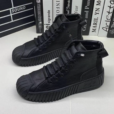 Men's Lucas high boots black chic British-inspired silhouette with elevating posture-support sole