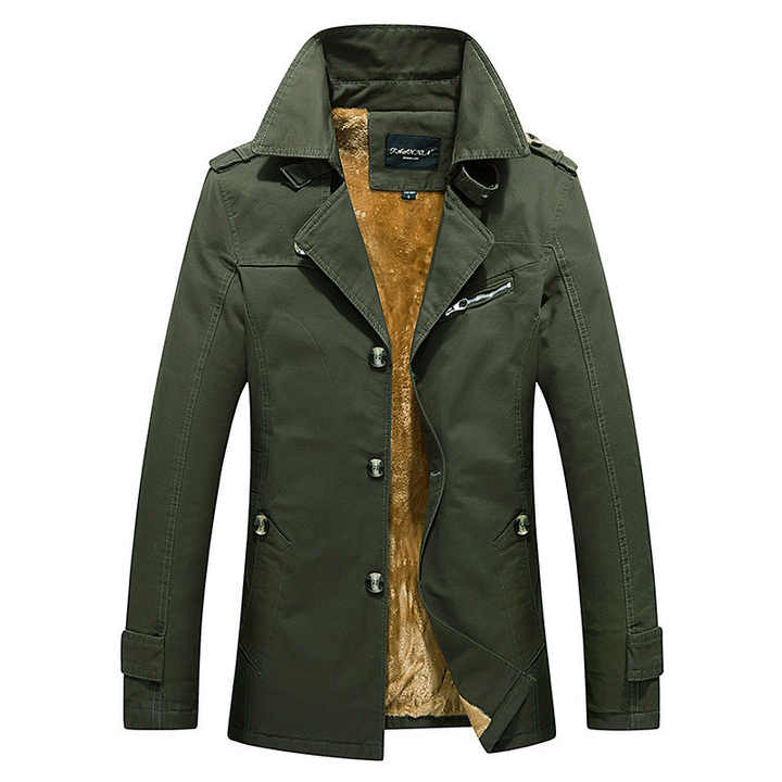 Basile men's fitted dark wool winter coat tailored silhouette for business professionals