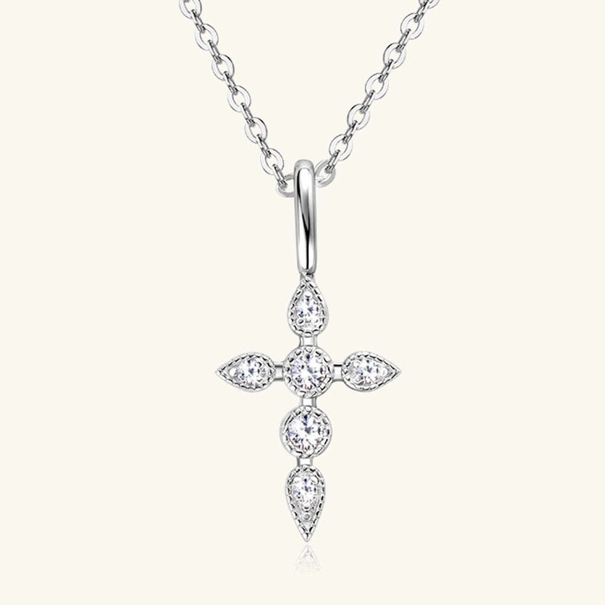 925 sterling silver moissanite cross pendant necklace elegant everyday sparkle brilliant stones