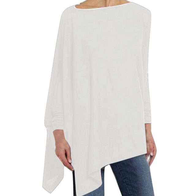 Women's elegant round neck long sleeve top, versatile fall essential with modern cut classic fit