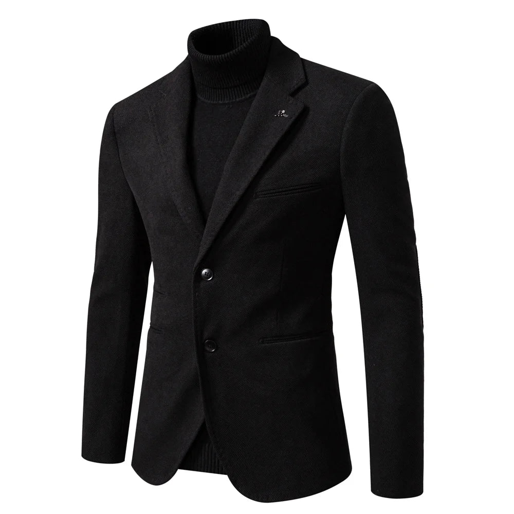 Rishan men's navy classic blazer tailored slim fit structured cut for modern office style