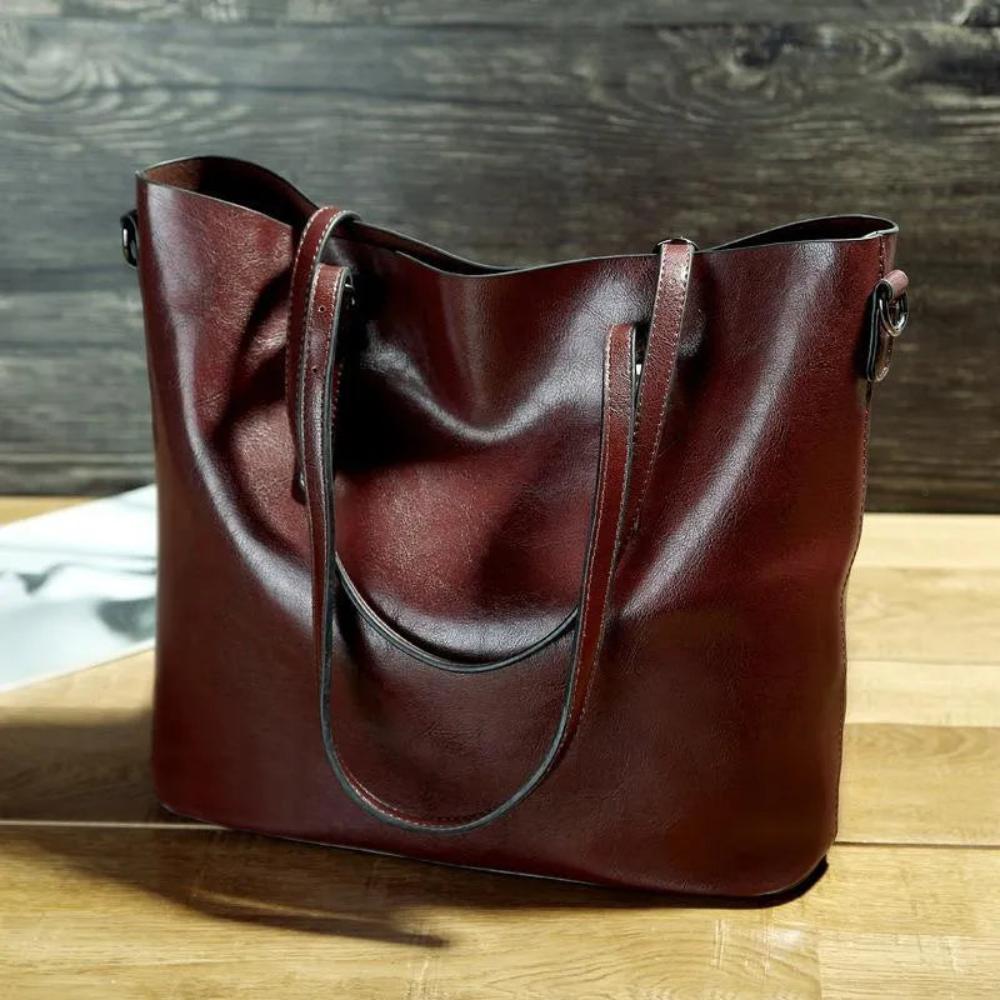 Kathy women's vegan leather bucket tote bag in PU finish, spacious everyday essential