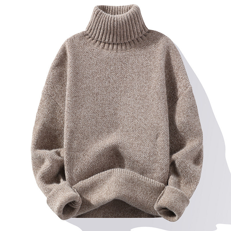 Men's soft cotton knit turtleneck sweater classic refined neckline versatile everyday style