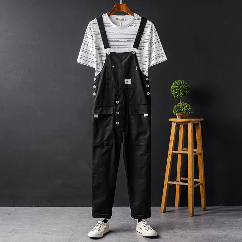 Men's lightweight breathable overalls in casual festival style with adjustable shoulder straps